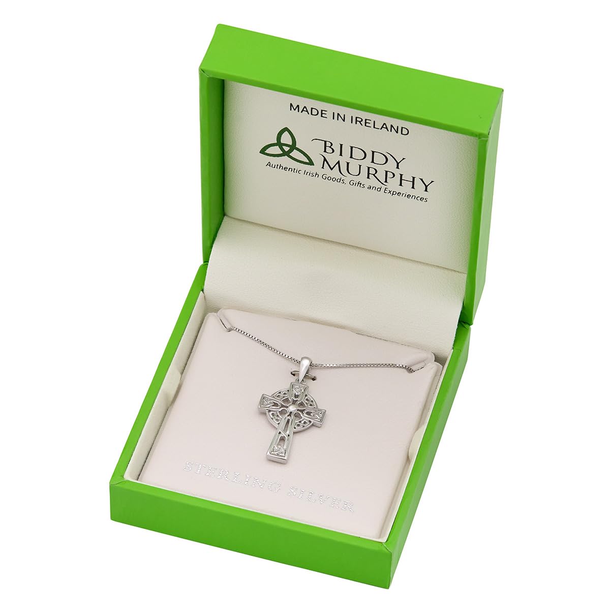 Irish Sterling Silver Small Celtic Cross Necklace for Women