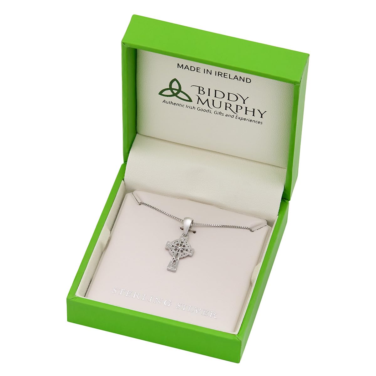 Irish Sterling Silver Irish Filigree Celtic Cross Necklace for Women