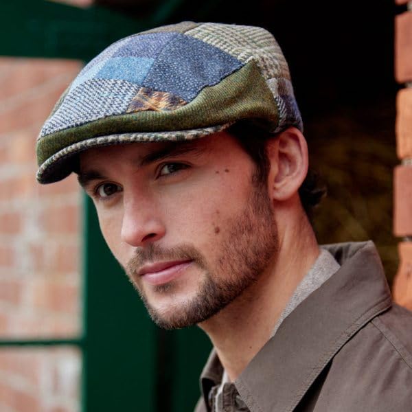 Irish Patchwork Flat Cap - Exclusive 100% Irish Wool Tweed - No Two Alike