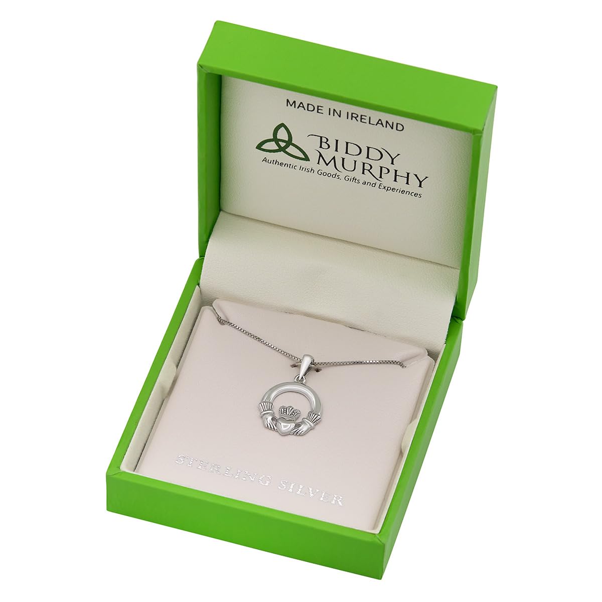 Irish Sterling Silver Claddagh Necklace for Women