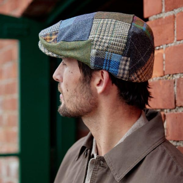 Irish Patchwork Flat Cap - Exclusive 100% Irish Wool Tweed - No Two Alike