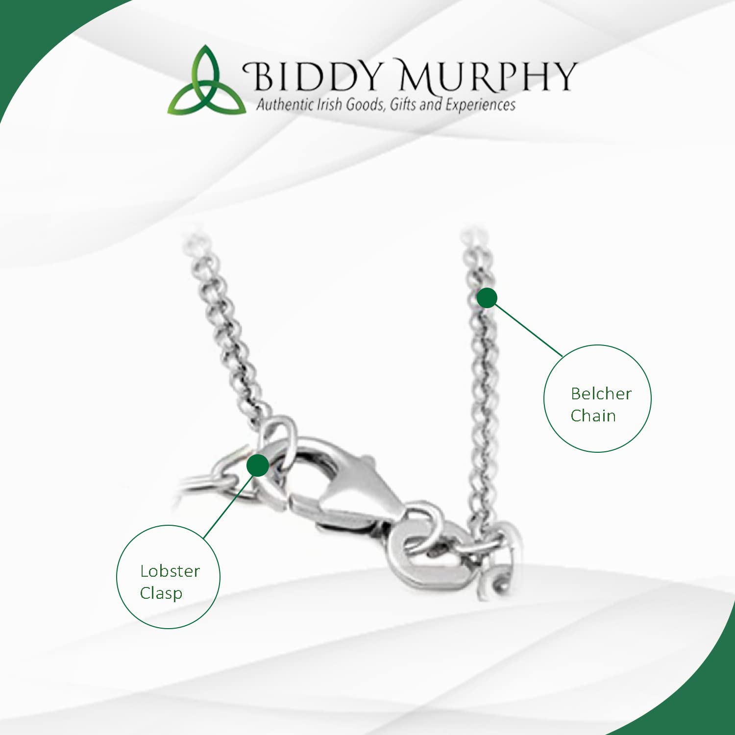 Irish Sterling Silver Connemara Marble St. Brigid Cross Necklace