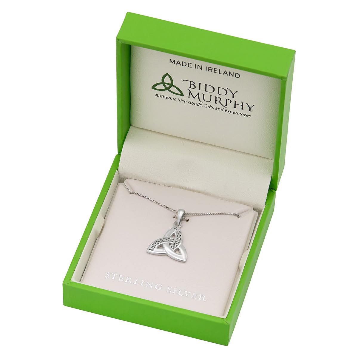 Irish Sterling Silver Trinity Knot Necklace for Women