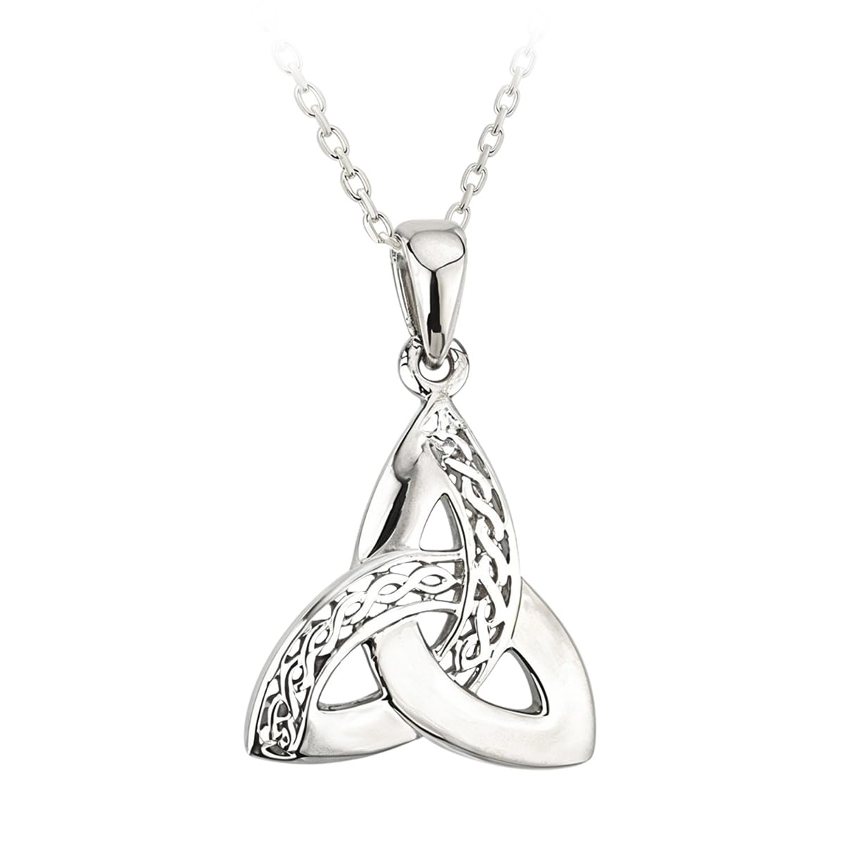 Irish Sterling Silver Trinity Knot Necklace for Women