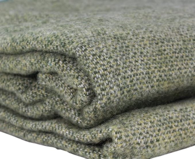 Solid Grey Irish Wool Throw Blanket - 100% Soft Lambswool (54" x 72")