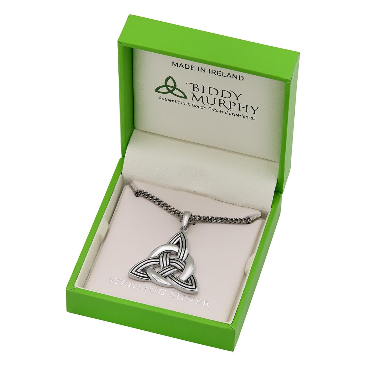 Irish Heavy Sterling Silver Celtic Knot Necklace - Oxidized Finish