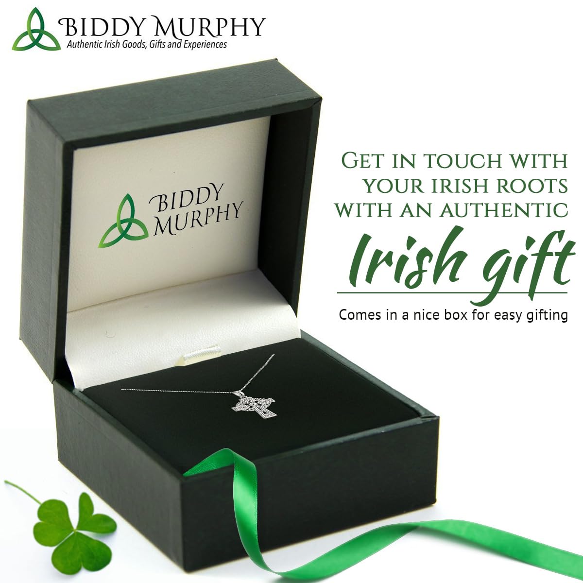 Irish Sterling Silver Small Celtic Cross Necklace for Women