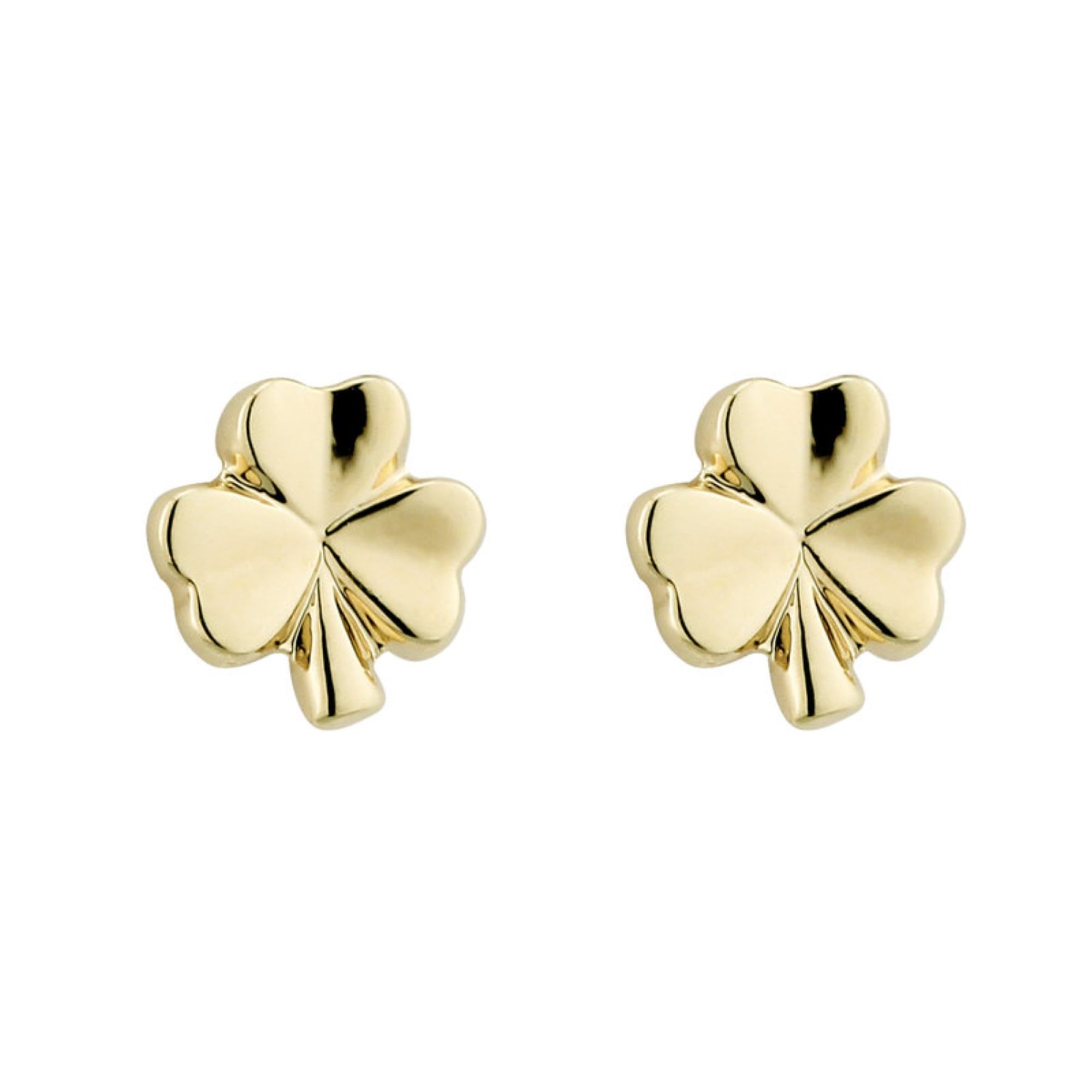Irish Small 10K Gold Shamrock Stud Earrings