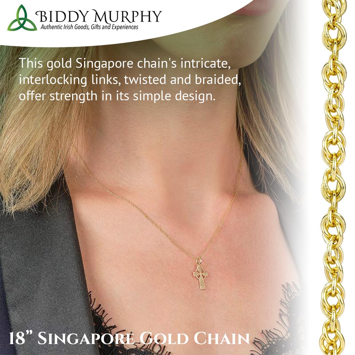 Irish 10K Gold Small Celtic Cross Necklace