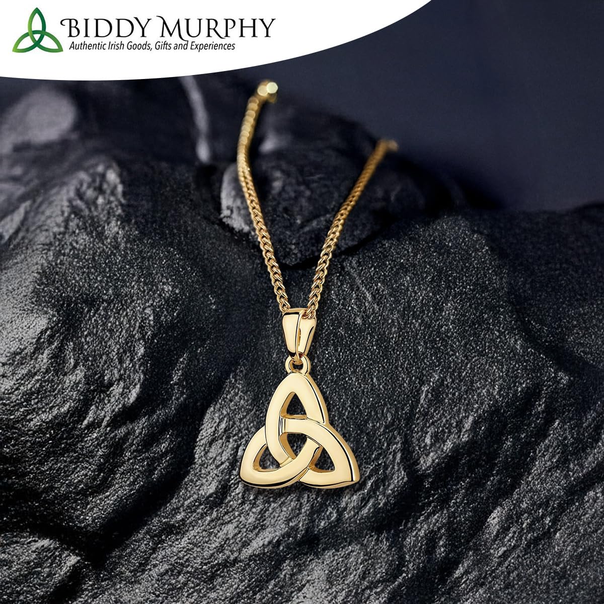 Irish Gold-Plated Trinity Knot Necklace for Women