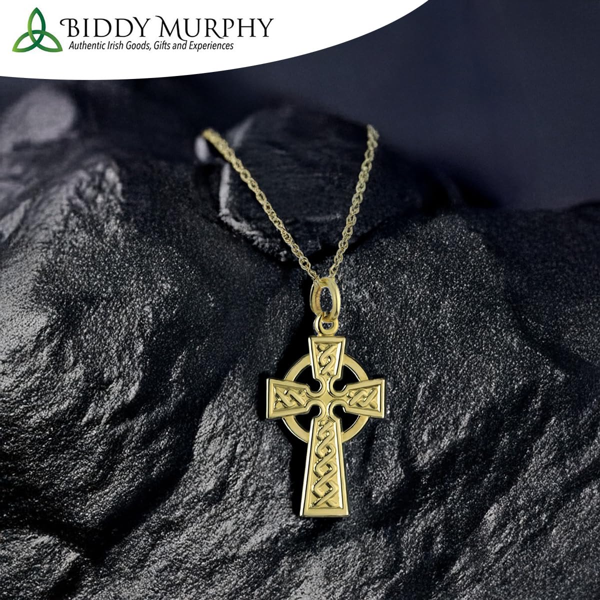 Irish 10K Gold Small Celtic Cross Necklace