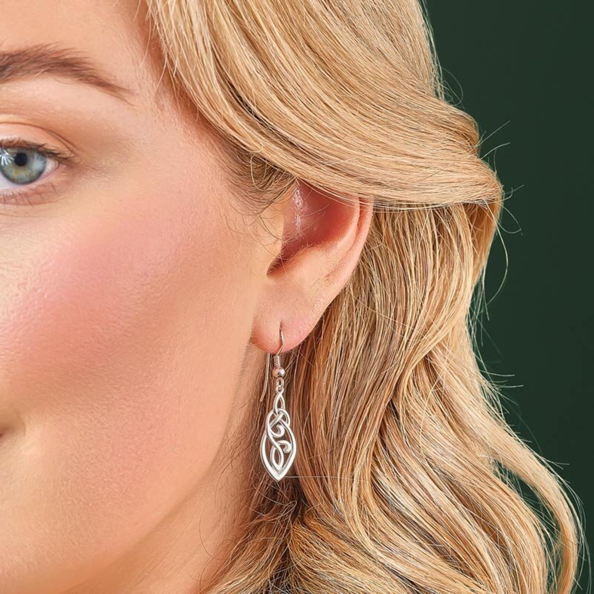 Irish Sterling Silver Trinity Knot Dangle Earrings