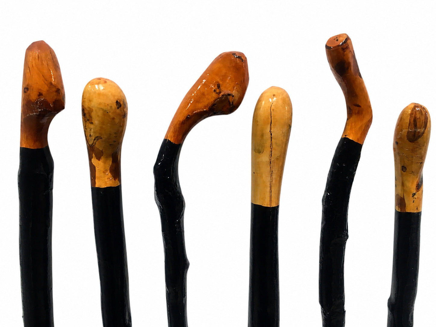 Shillelagh Walking Stick with Box, Handcrafted in Ireland Blackthorn Wood Cane, Black Lacquered Finish