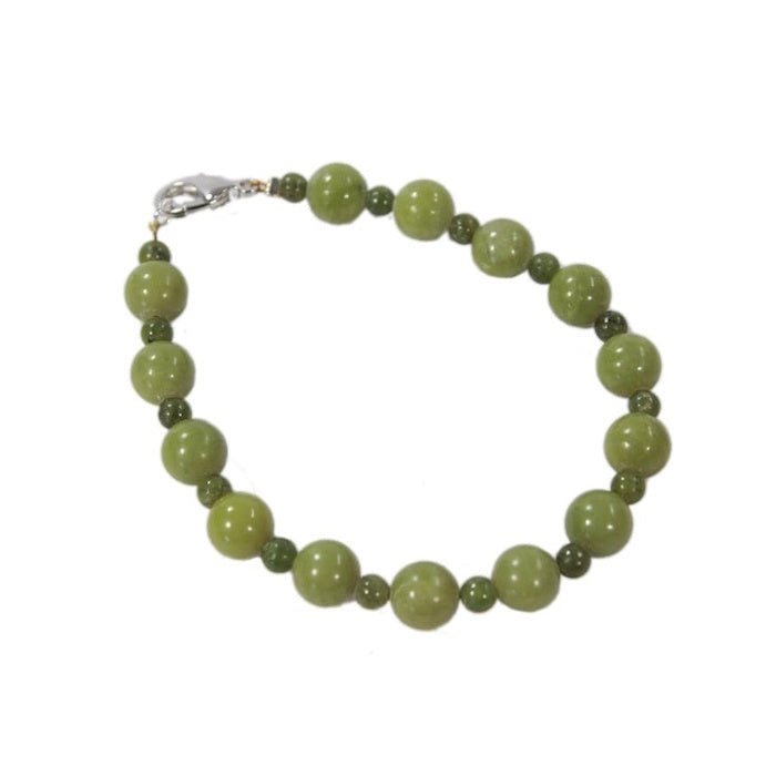 Irish Connemara Marble Round Beaded Bracelet - 7.75"