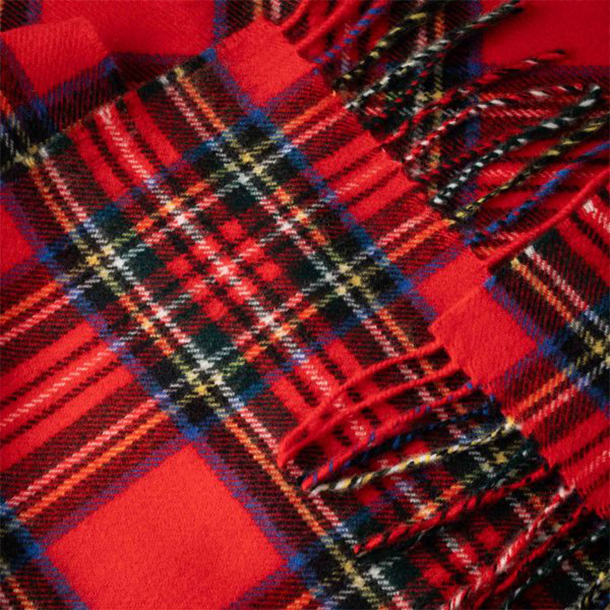 100% Brushed Merino Wool Scarf - Royal Stewart Red Tartan Plaid, 12" x 71", Made in Ireland