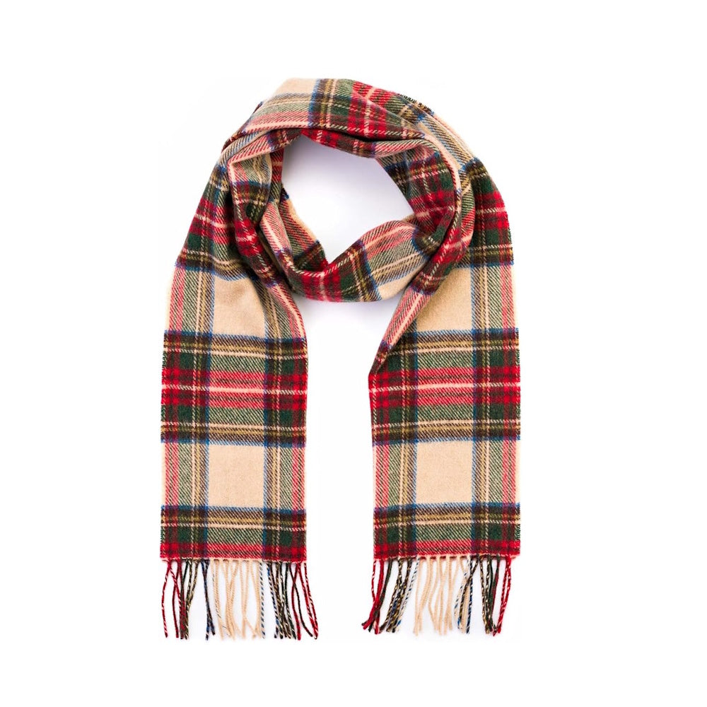 100% Irish Wool Scarf -  Dress Stewart Tartan Plaid, 12" x 71", Made in Ireland