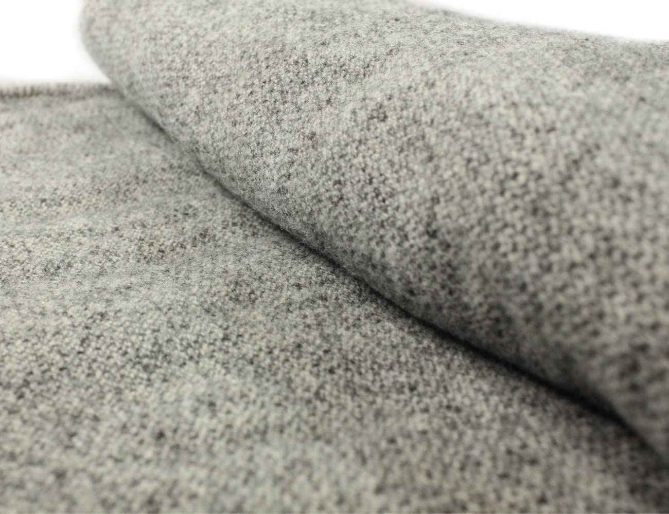 Solid Grey Irish Wool Throw Blanket - 100% Soft Lambswool (54" x 72")