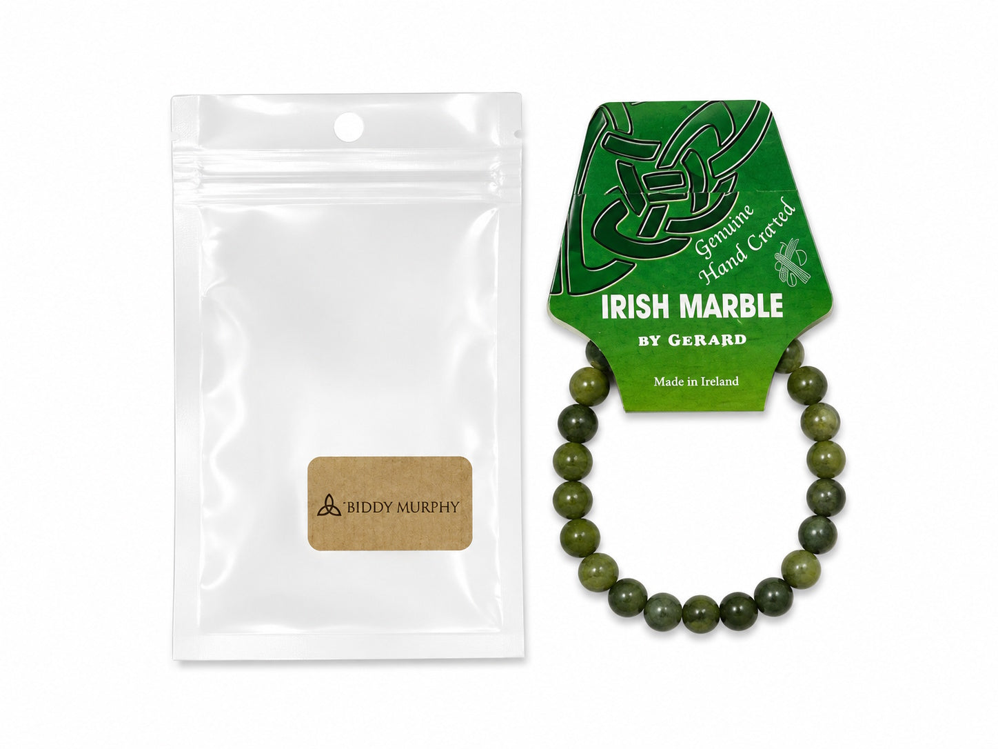 Irish Connemara Marble Stretch Bracelet  – Handmade in Ireland, One Size Fits Most