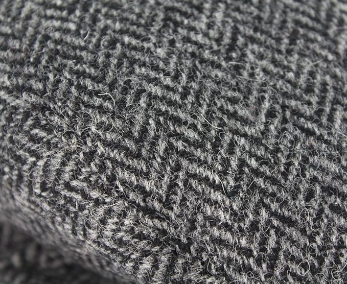 Irish Tweed Flat Cap - Gray Herringbone 100% Wool Vintage Hat