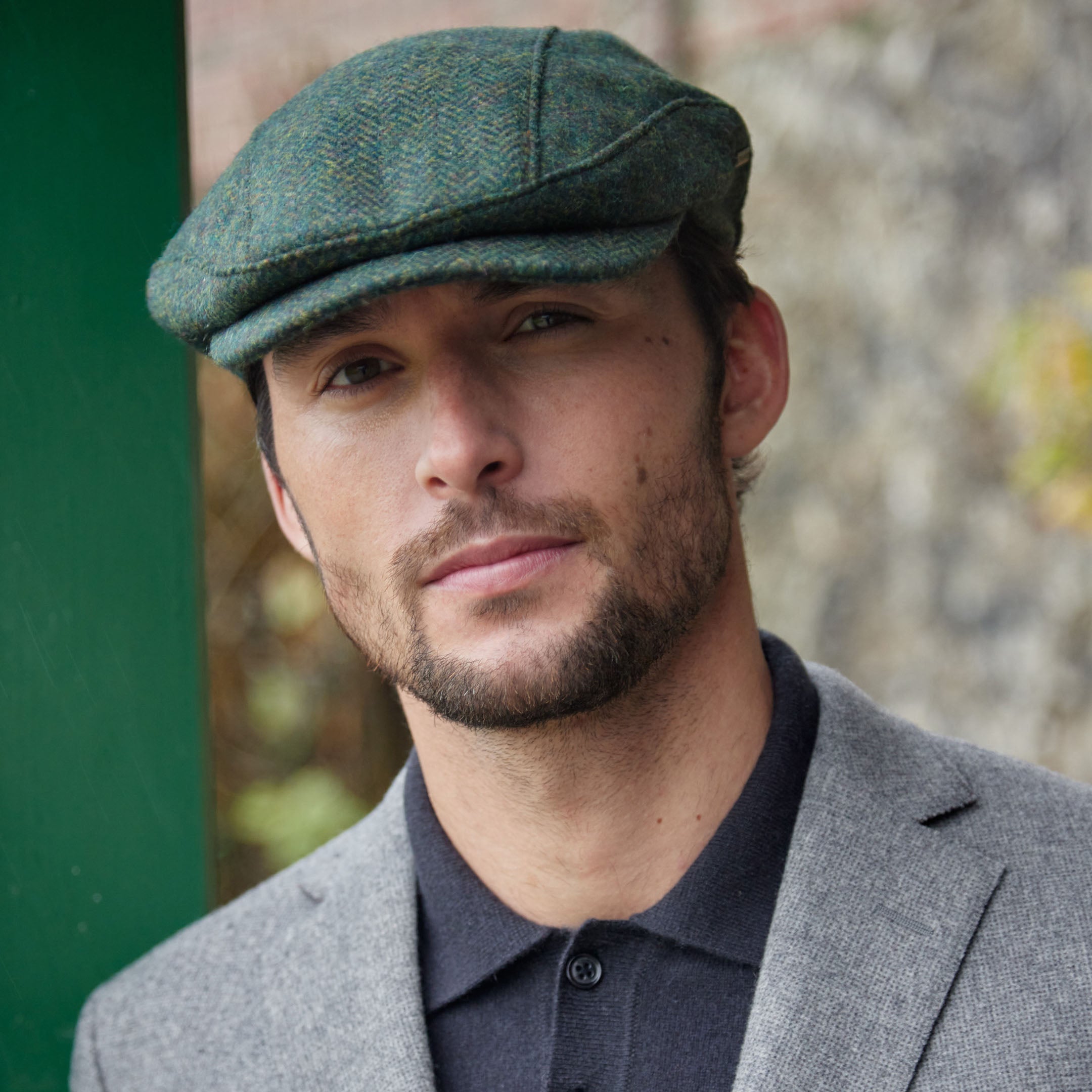 Self-Adjusting Irish Wool Driving Cap – Forest Green Comfort Fit Flat Hat