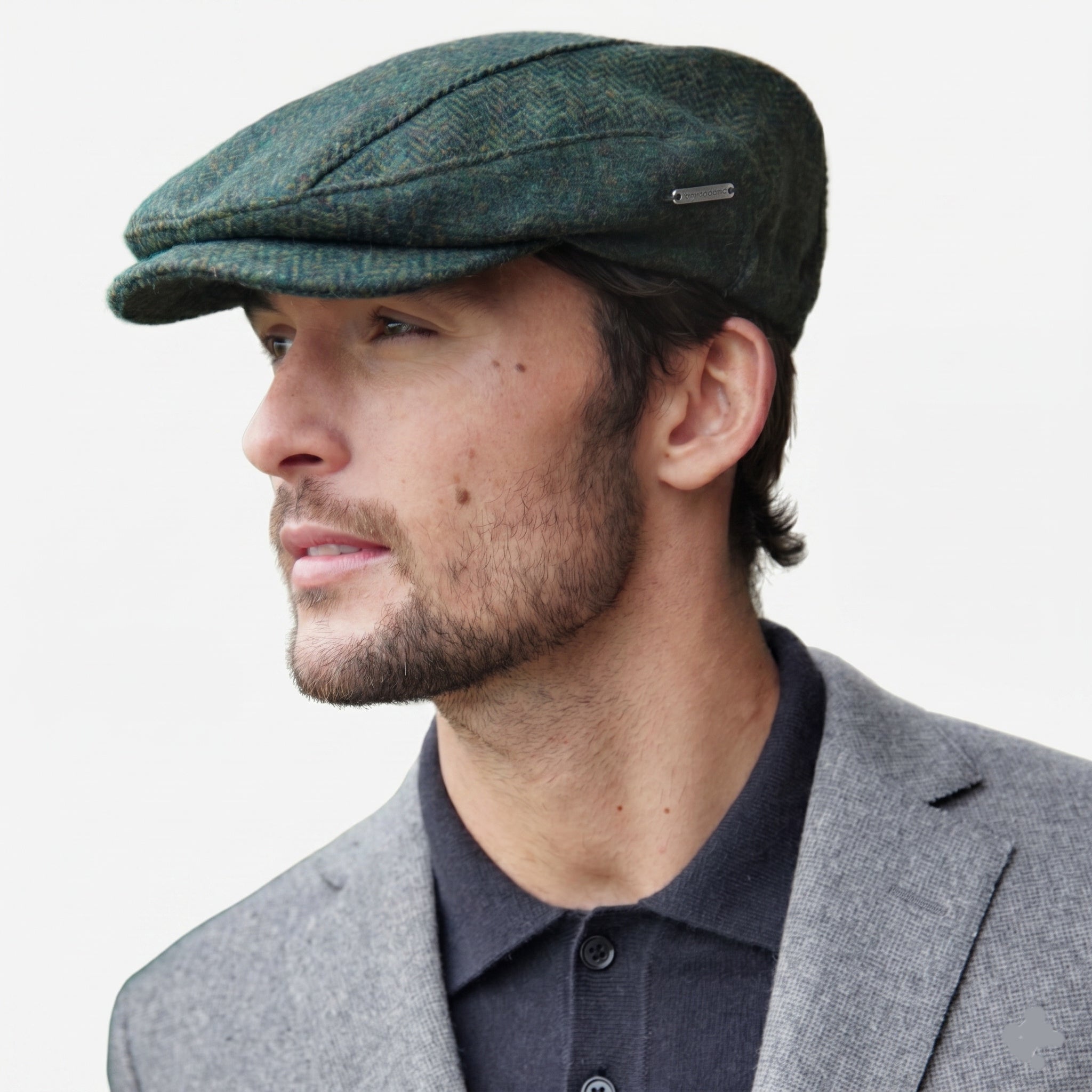 Self-Adjusting Irish Wool Driving Cap – Forest Green Comfort Fit Flat Hat