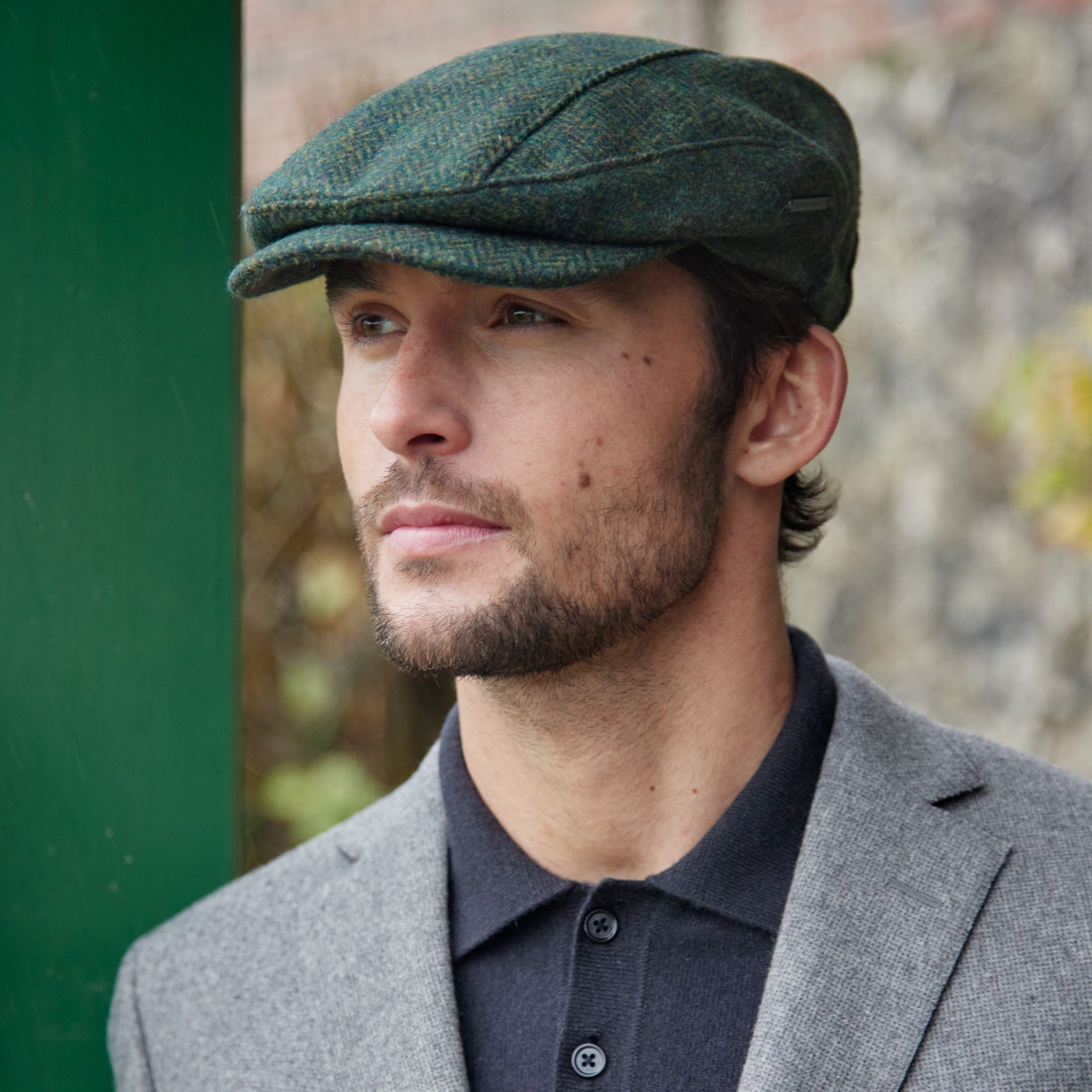 Self-Adjusting Irish Wool Driving Cap – Forest Green Comfort Fit Flat Hat