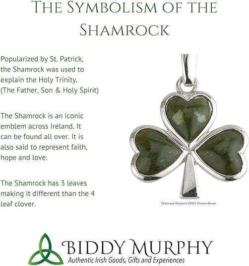 Irish Gold-Plated Shamrock Pendant Necklace with Green Enamel