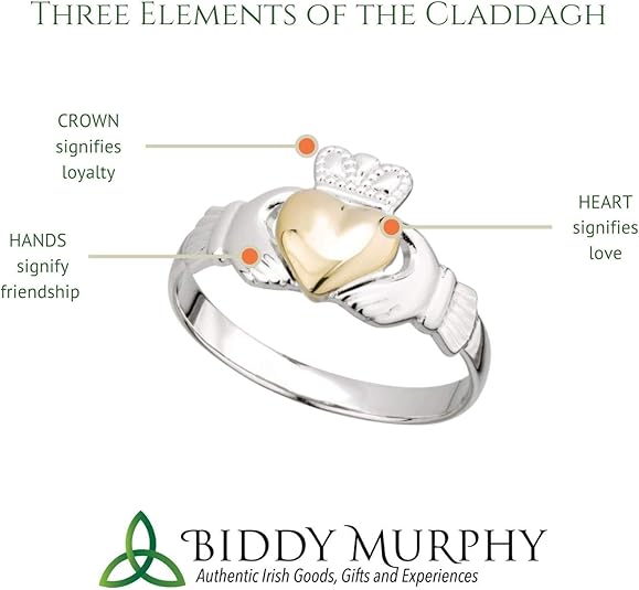 Irish Sterling Silver Wishbone Band Claddagh Ring
