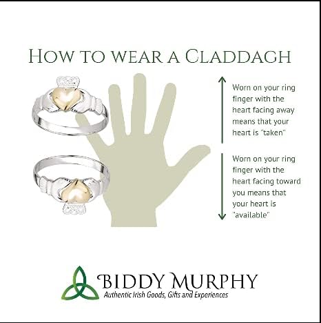 Irish Sterling Silver Wishbone Band Claddagh Ring