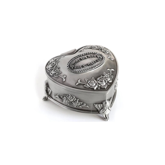 Irish Heart-Shaped Pewter Jewelry Box : Timeless Irish Blessing