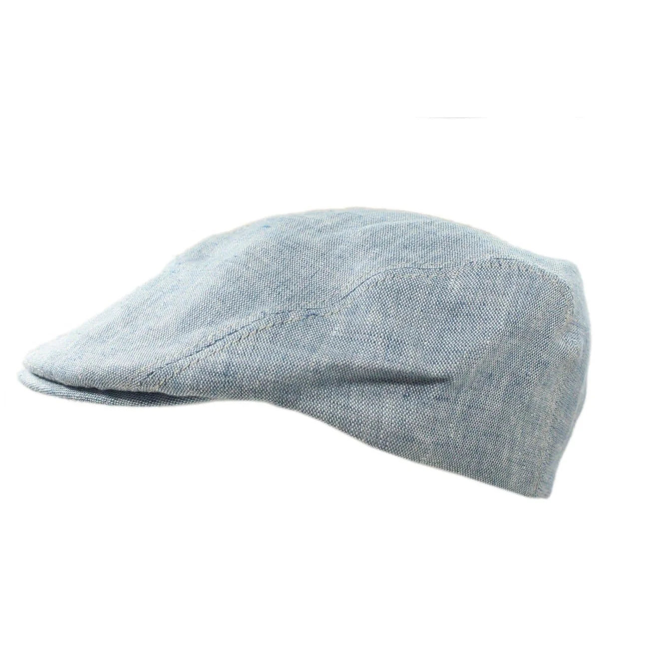 Irish Linen Newsboy Flat Cap - Blue, Slim-Fit Hat