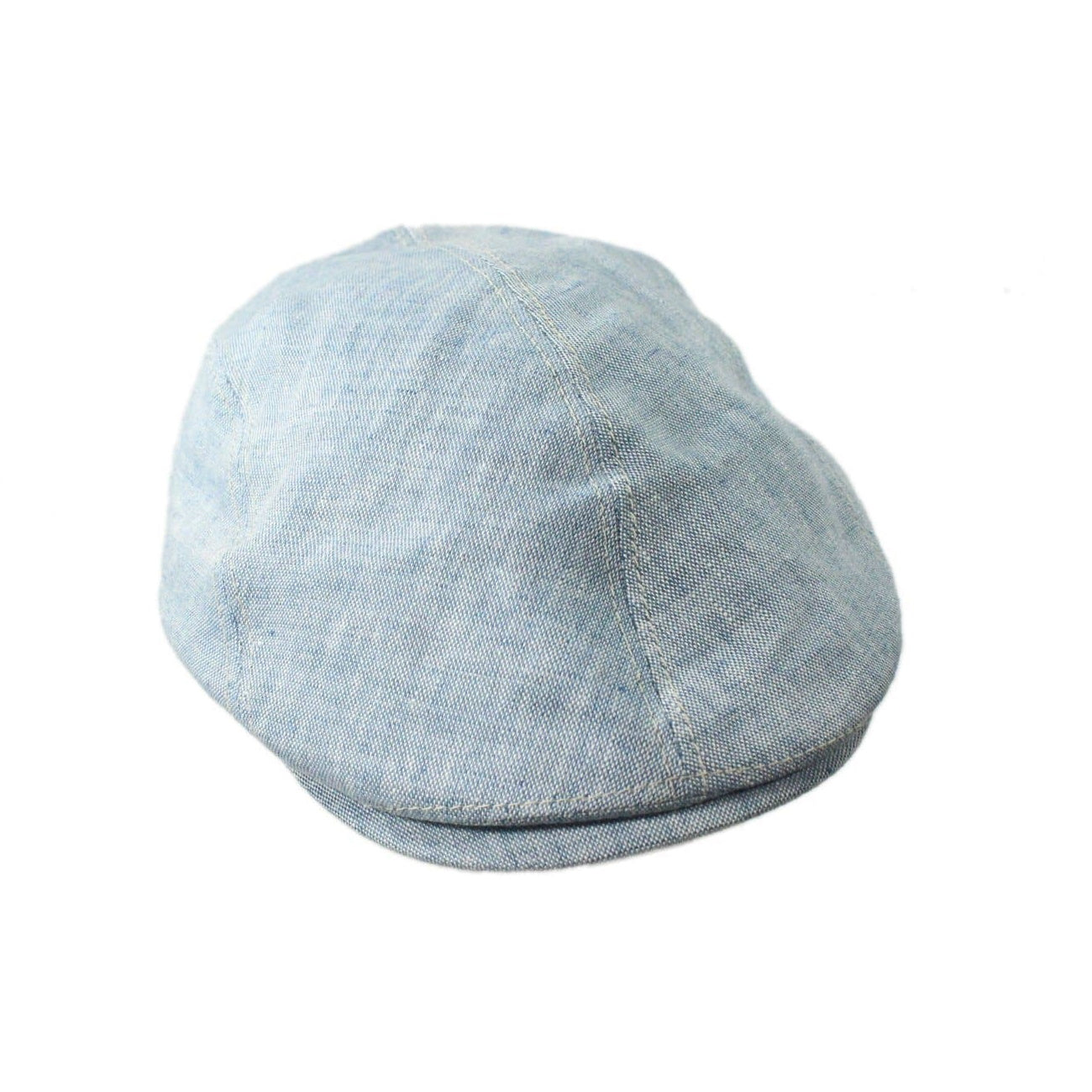 Irish Linen Newsboy Flat Cap - Blue, Slim-Fit Hat