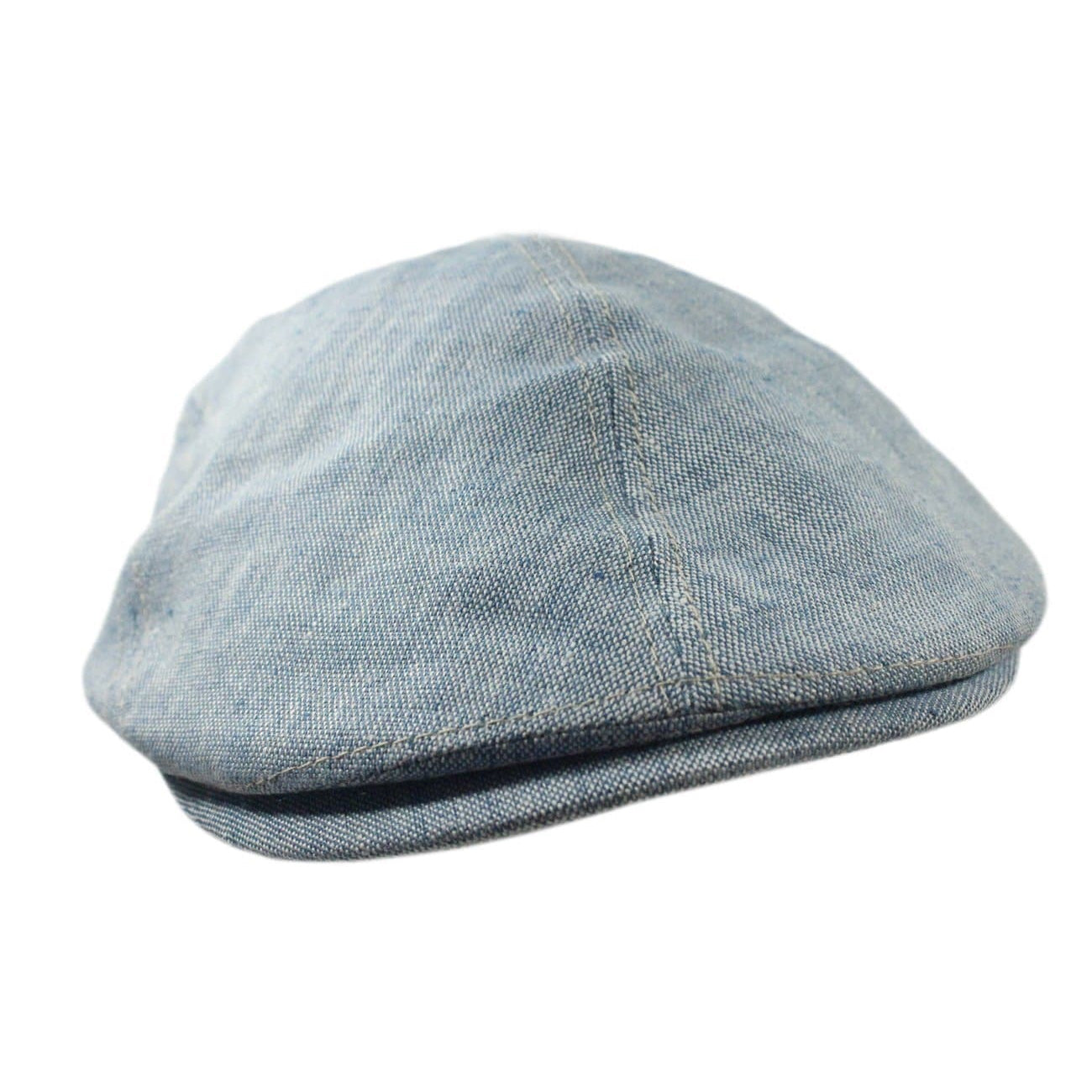 Irish Linen Newsboy Flat Cap - Blue, Slim-Fit Hat