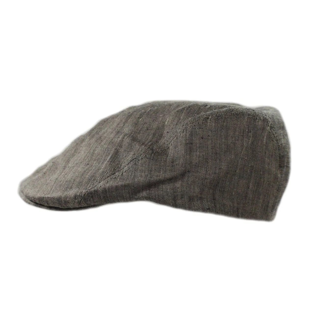 Irish Linen Newsboy Flat Cap - Charcoal, Slim-Fit Hat