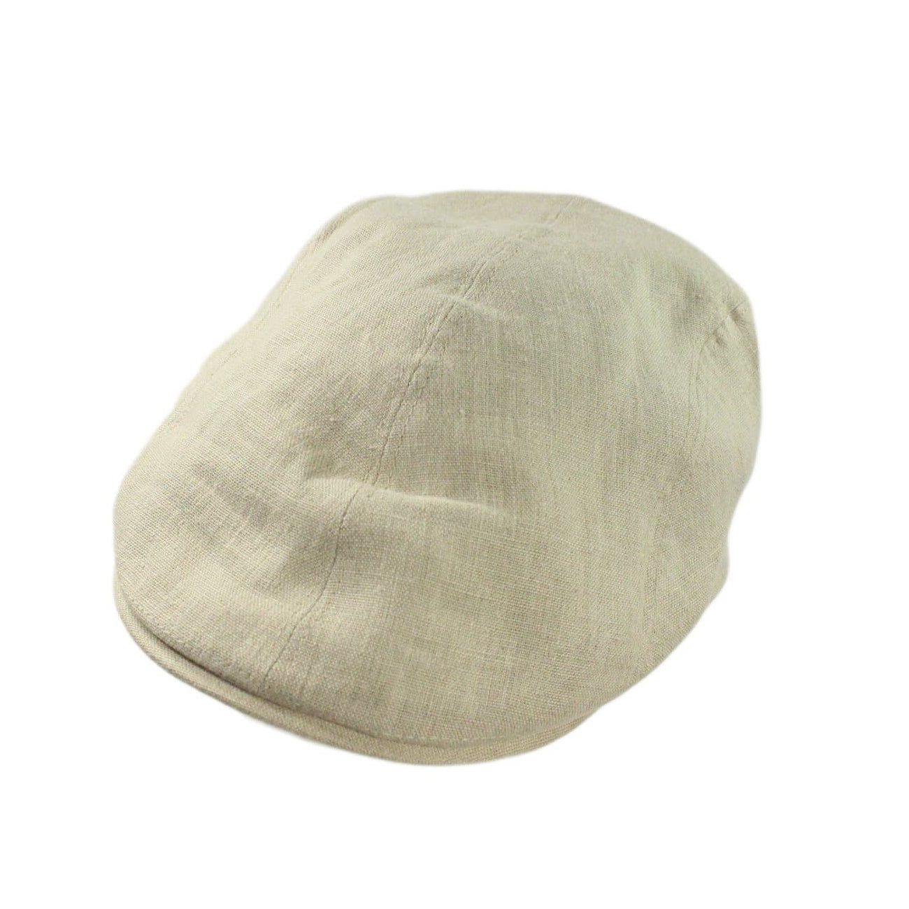 Irish Linen Newsboy Flat Cap - Cream, Slim-Fit Hat