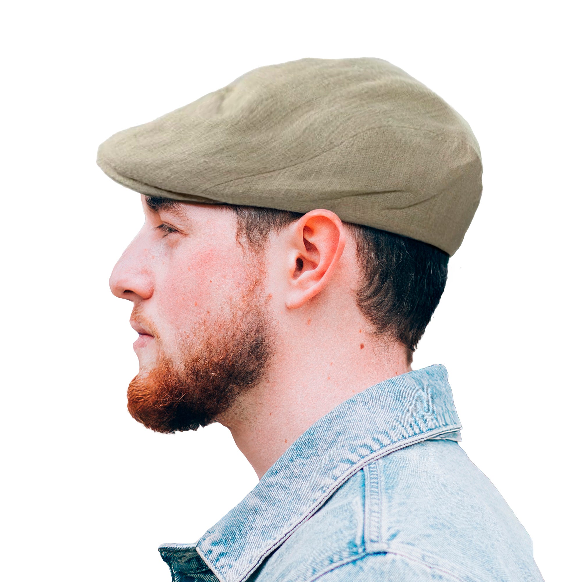 Irish Linen Newsboy Flat Cap - Cream, Slim-Fit Hat