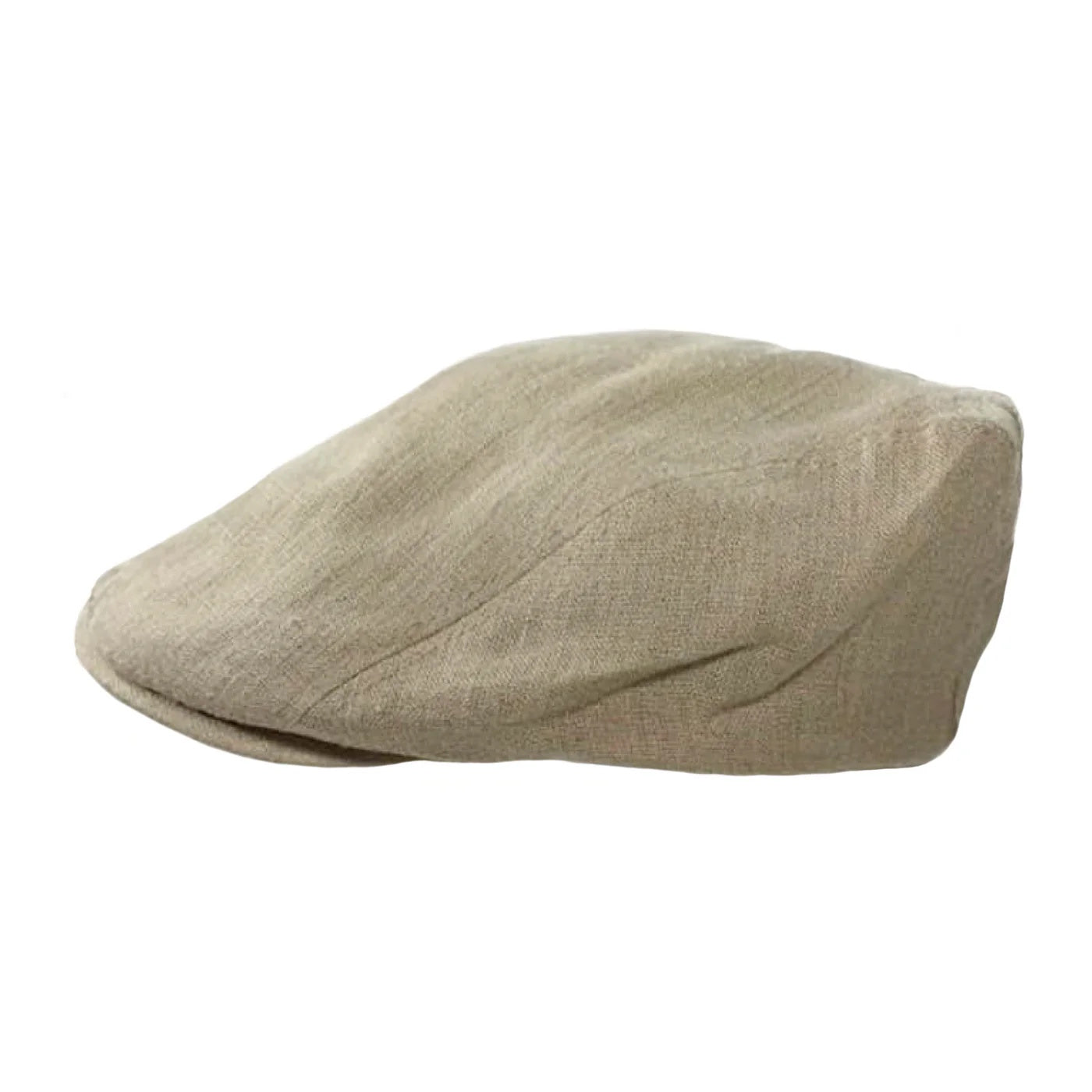 Irish Linen Newsboy Flat Cap - Cream, Slim-Fit Hat
