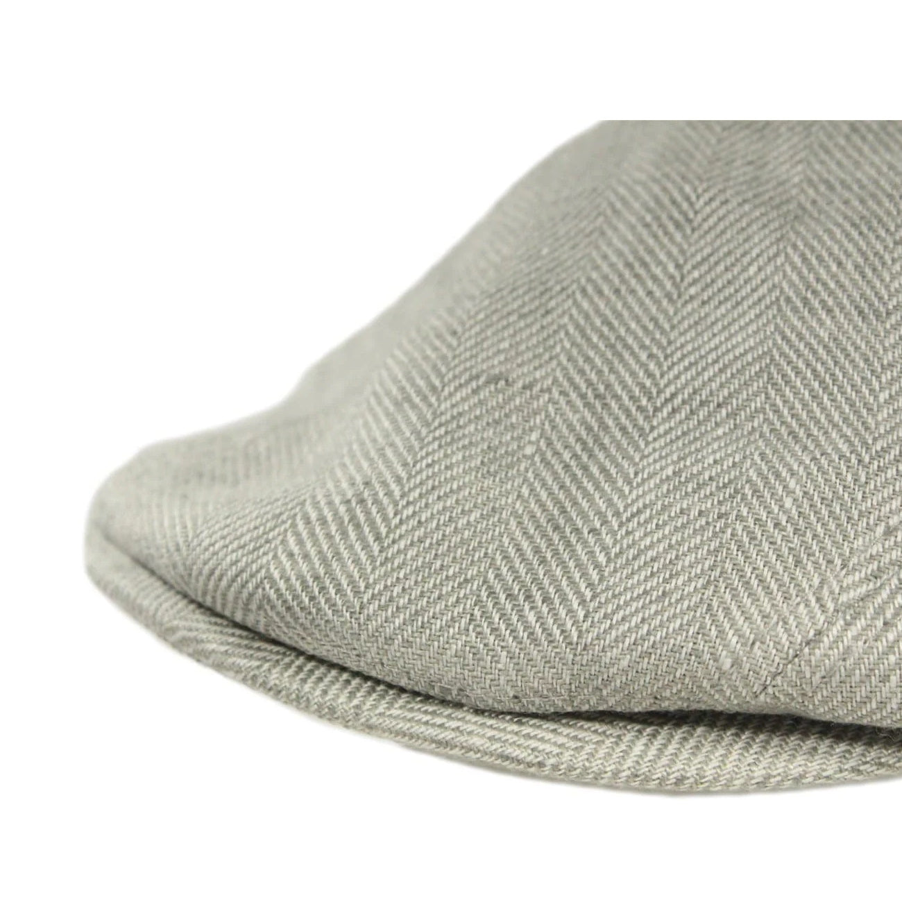 Irish Linen Newsboy Flat Cap - Light Grey, Slim-Fit Hat