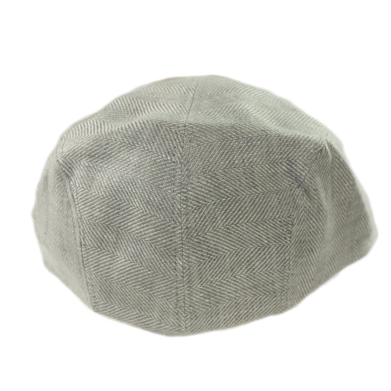 Irish Linen Newsboy Flat Cap - Light Grey, Slim-Fit Hat