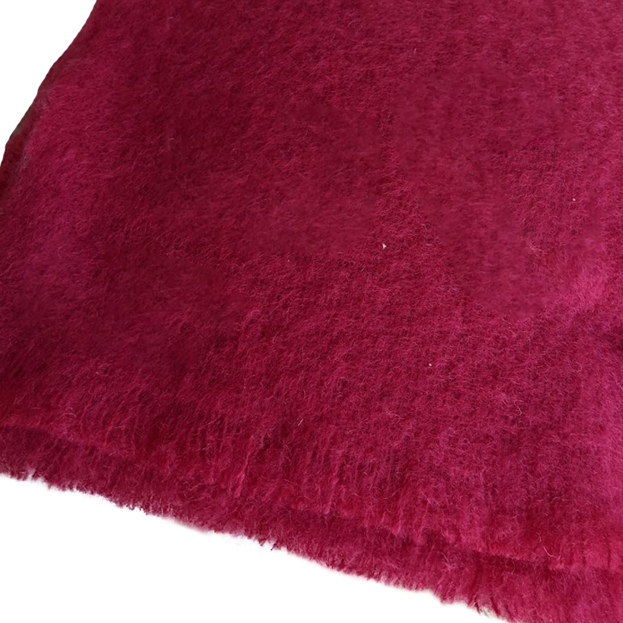 Irish Mohair Throw Blanket - Solid Red, 70% Mohair Wool Blend (54" x 72")