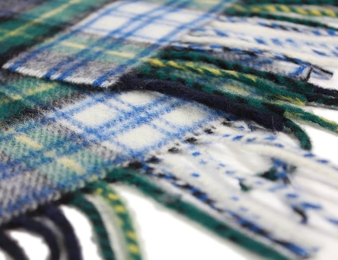 100% Irish Wool Scarf - Dress Gordon Tartan Plaid, 12" x 60", Made in Ireland