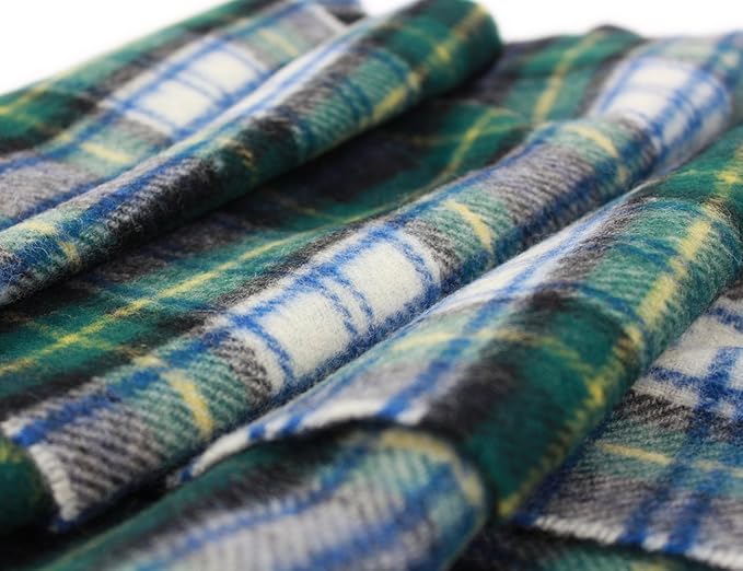 100% Irish Wool Scarf - Dress Gordon Tartan Plaid, 12" x 60", Made in Ireland