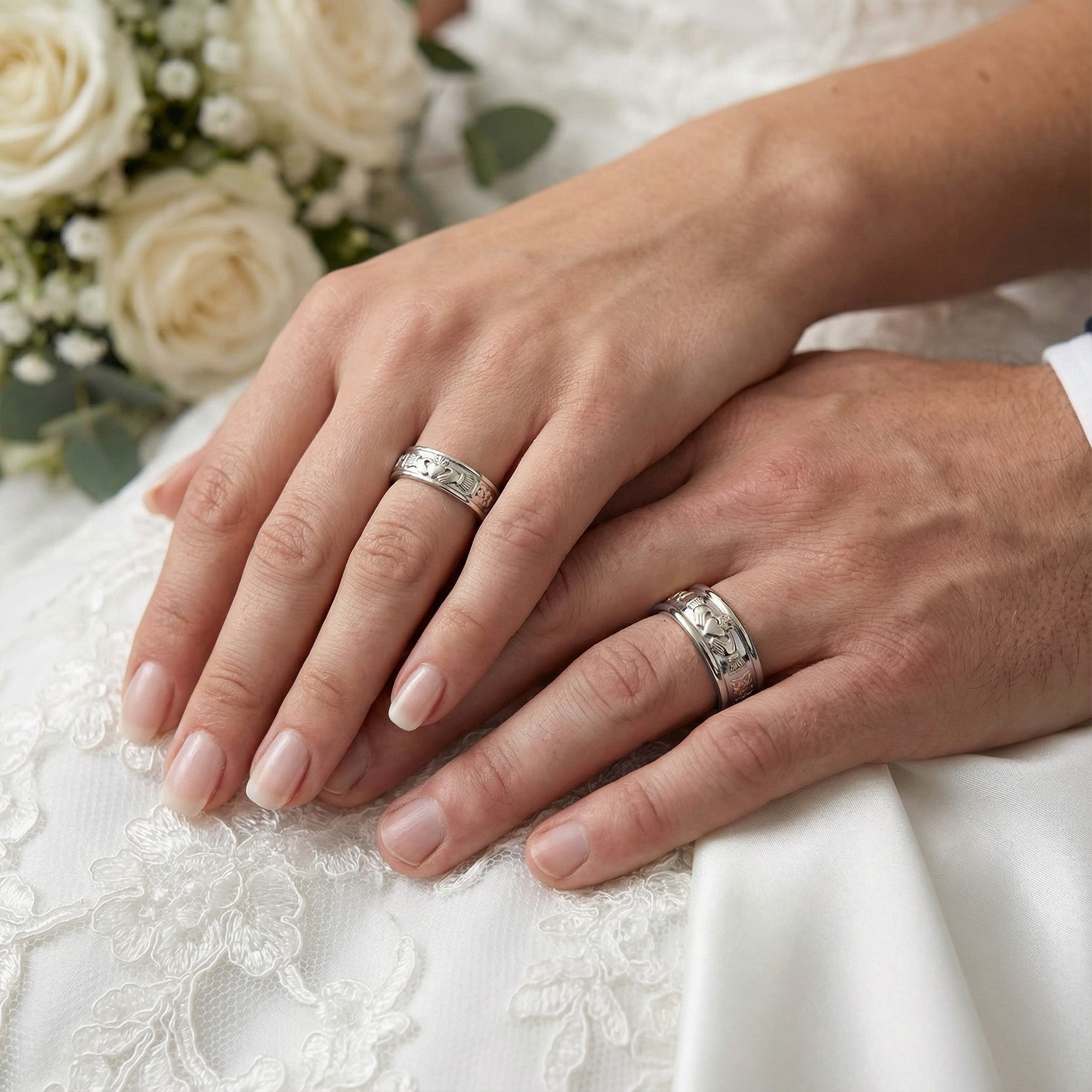 Irish Sterling Silver Men's Claddagh Wedding Ring