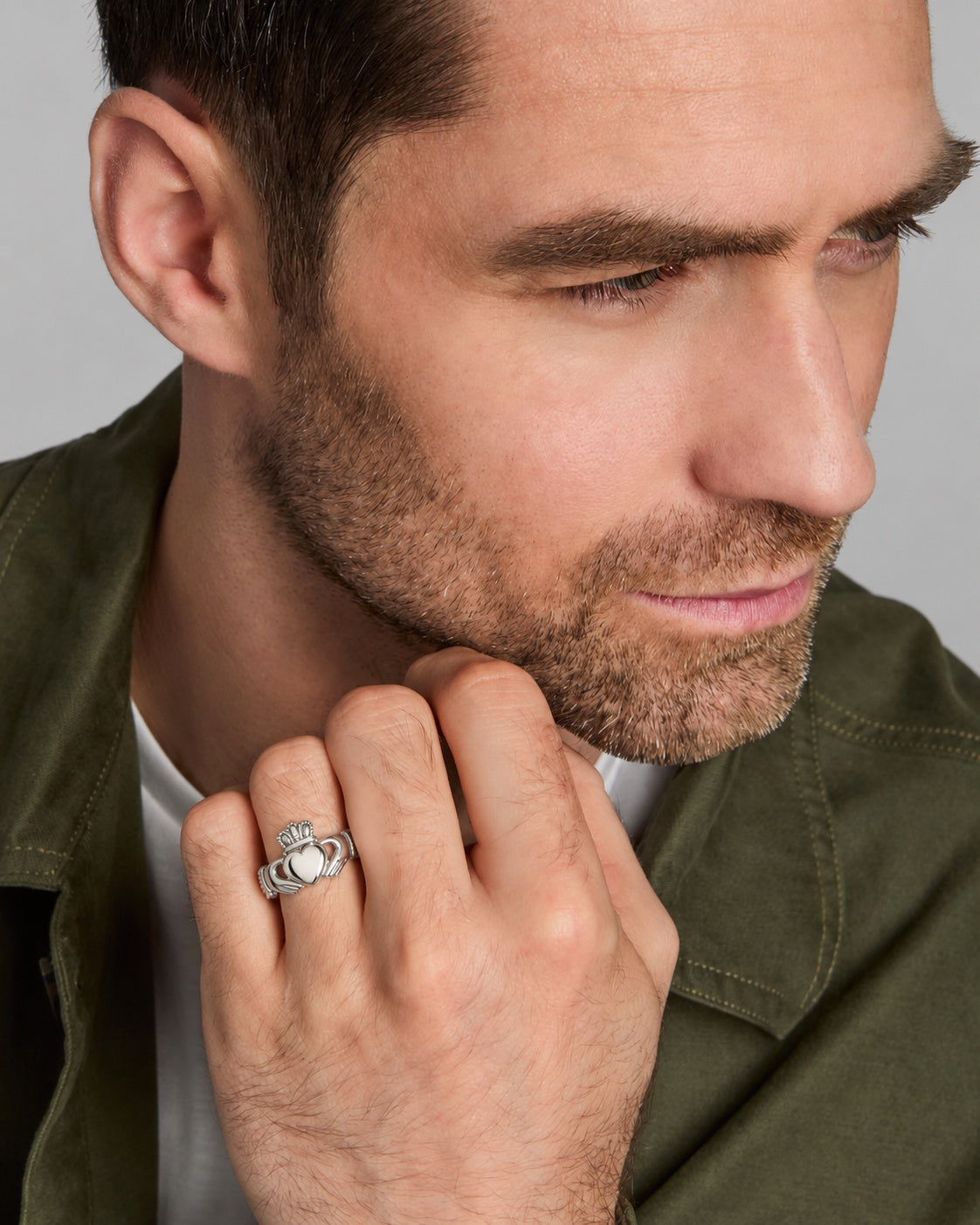 Irish Sterling Silver Traditional Claddagh Ring for Men