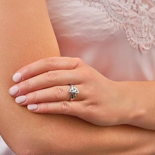 Irish Sterling Silver Trinity Knot Ring for Women