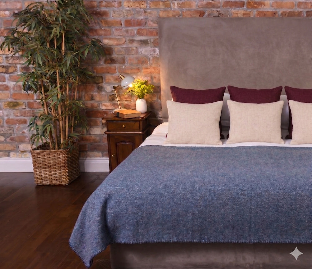 100% Irish Wool Blanket (Blackberry, Queen/King Size 108" x 90")