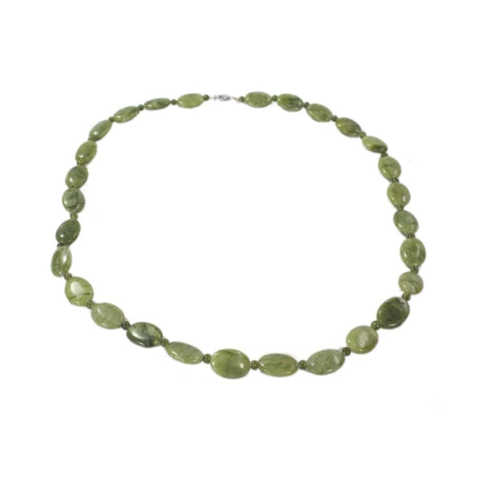 Irish Connemara Marble Oval Beaded Necklace - 25"