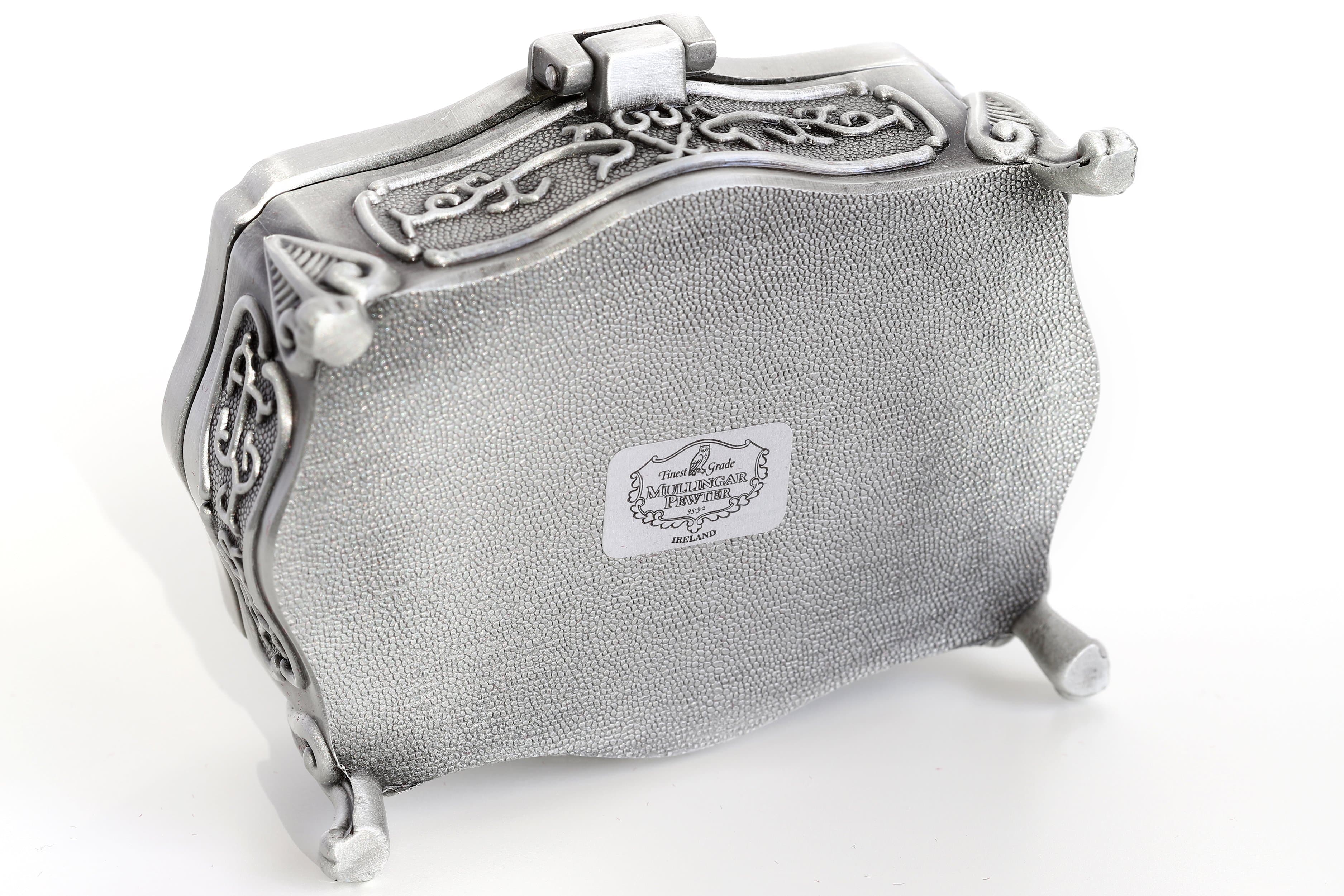 Irish Pewter Claddagh Jewelry Box: Timeless Design
