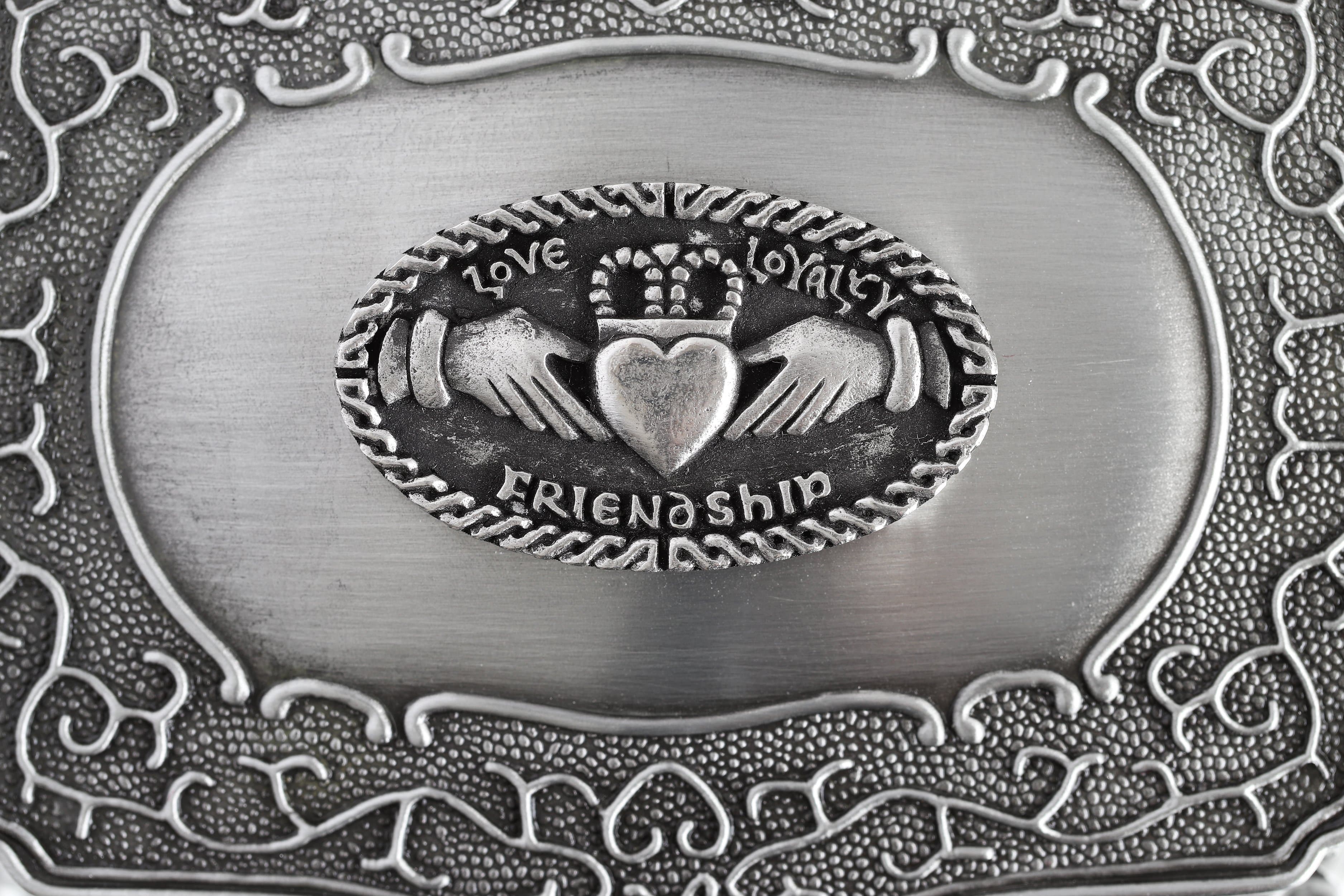 Irish Pewter Claddagh Jewelry Box: Timeless Design