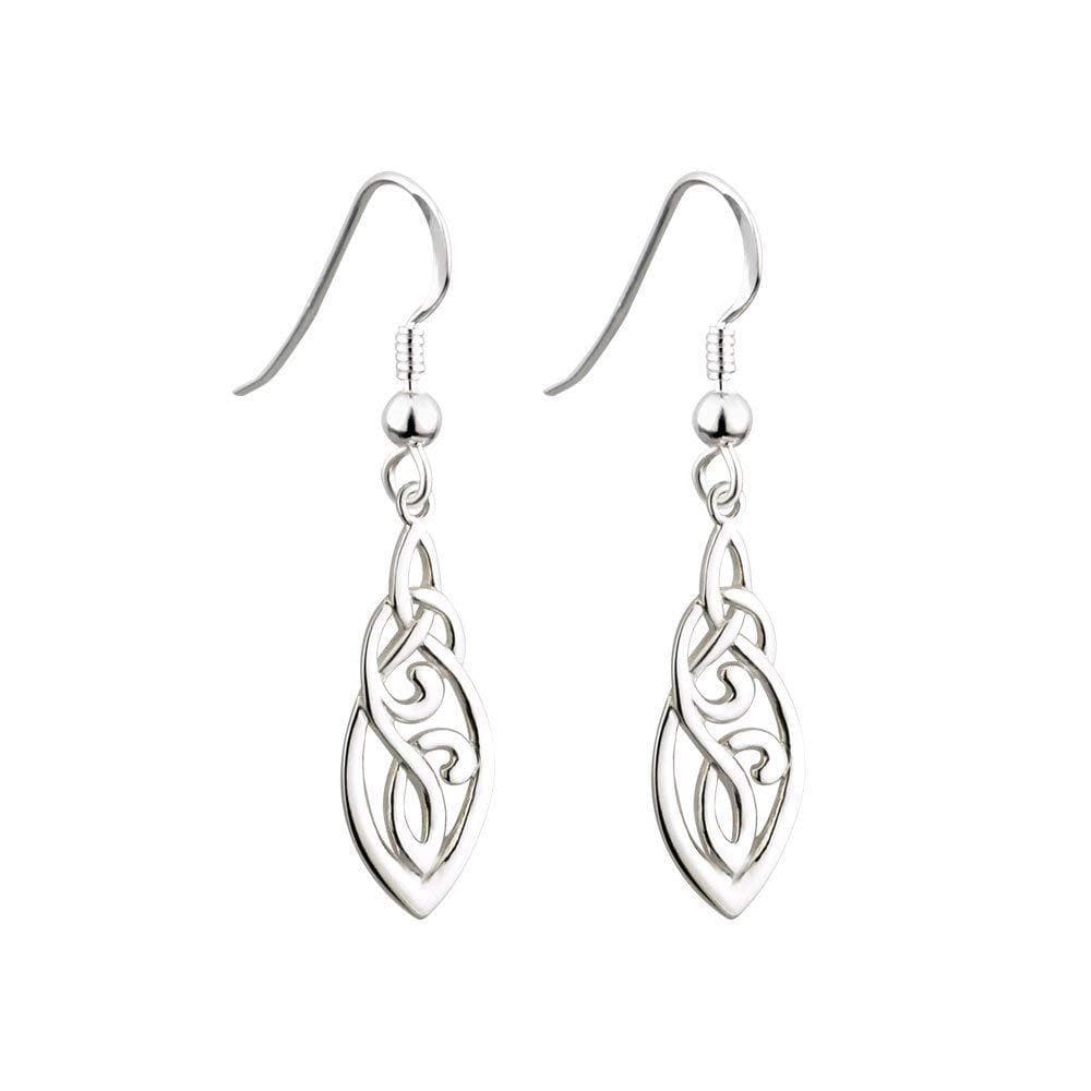 Irish Sterling Silver Trinity Knot Dangle Earrings
